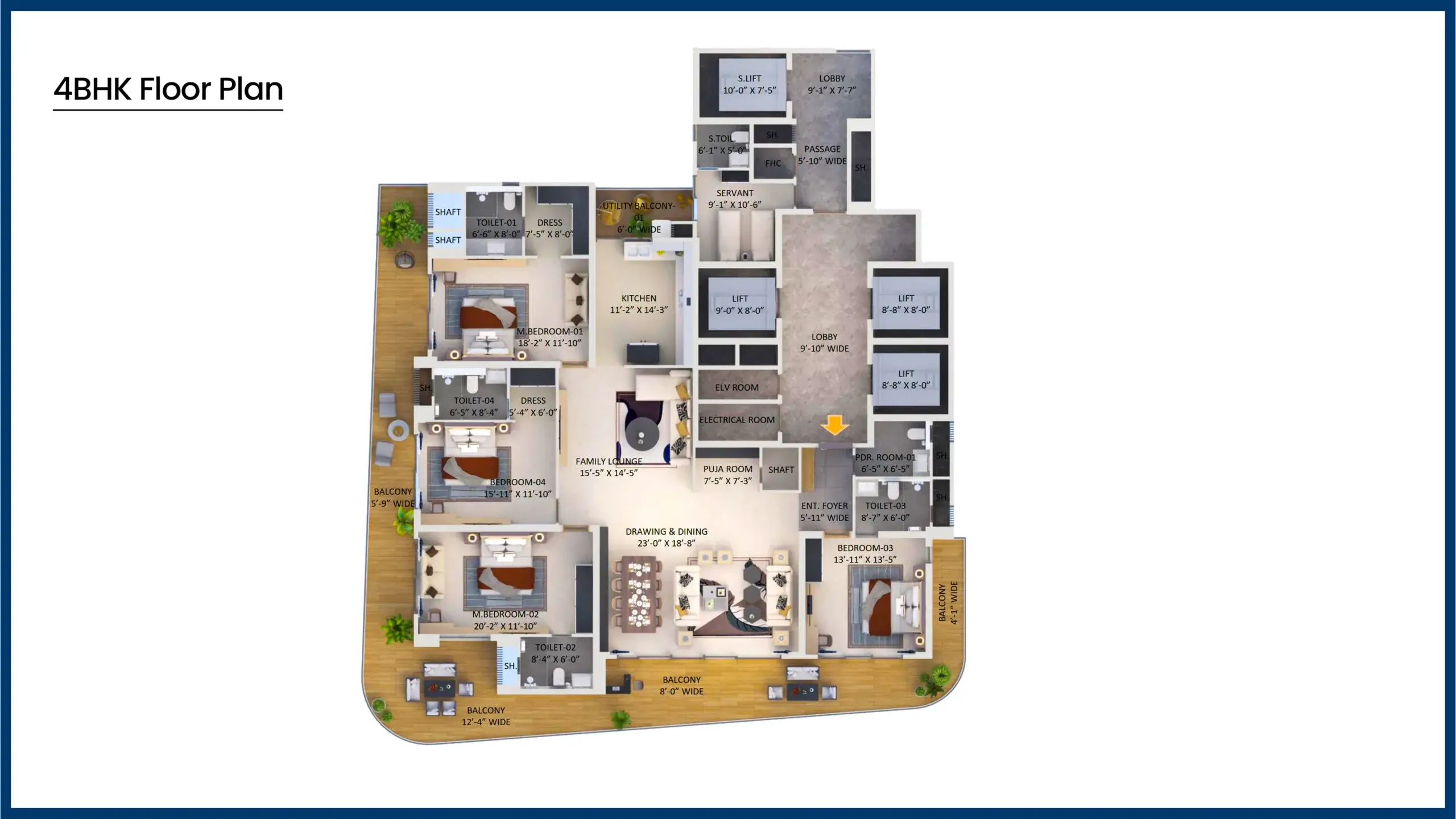4BHK Floor Plan